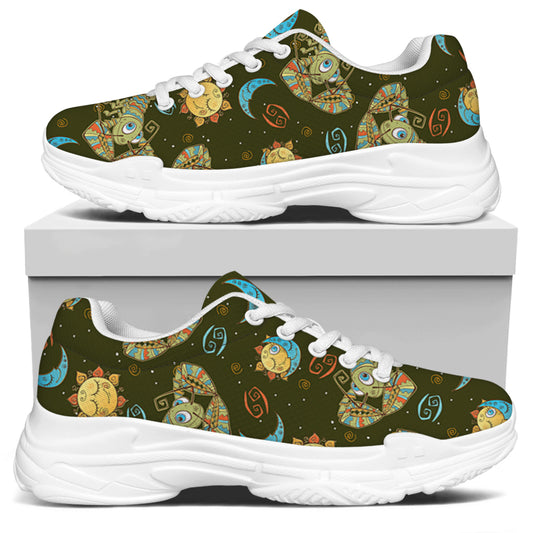 Cute Cartoon Cancer Pattern Print White Chunky Shoes