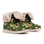Cute Cartoon Cancer Pattern Print Winter Boots