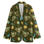 Cute Cartoon Cancer Pattern Print Women's Cotton Blazer