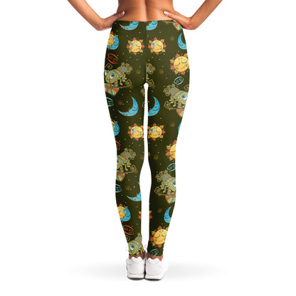 Cute Cartoon Cancer Pattern Print Women's Leggings