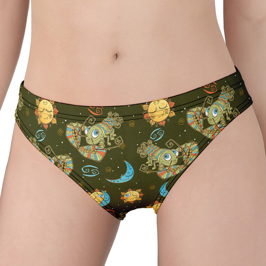 Cute Cartoon Cancer Pattern Print Women's Panties