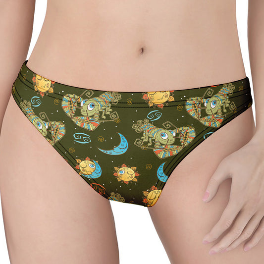 Cute Cartoon Cancer Pattern Print Women's Thong