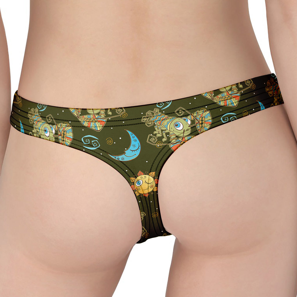 Cute Cartoon Cancer Pattern Print Women's Thong