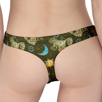 Cute Cartoon Cancer Pattern Print Women's Thong