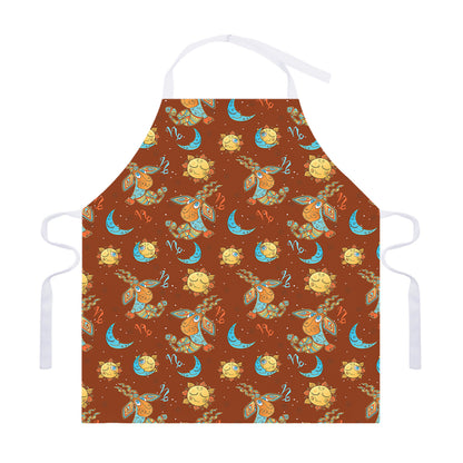 Cute Cartoon Capricorn Pattern Print Adjustable Apron