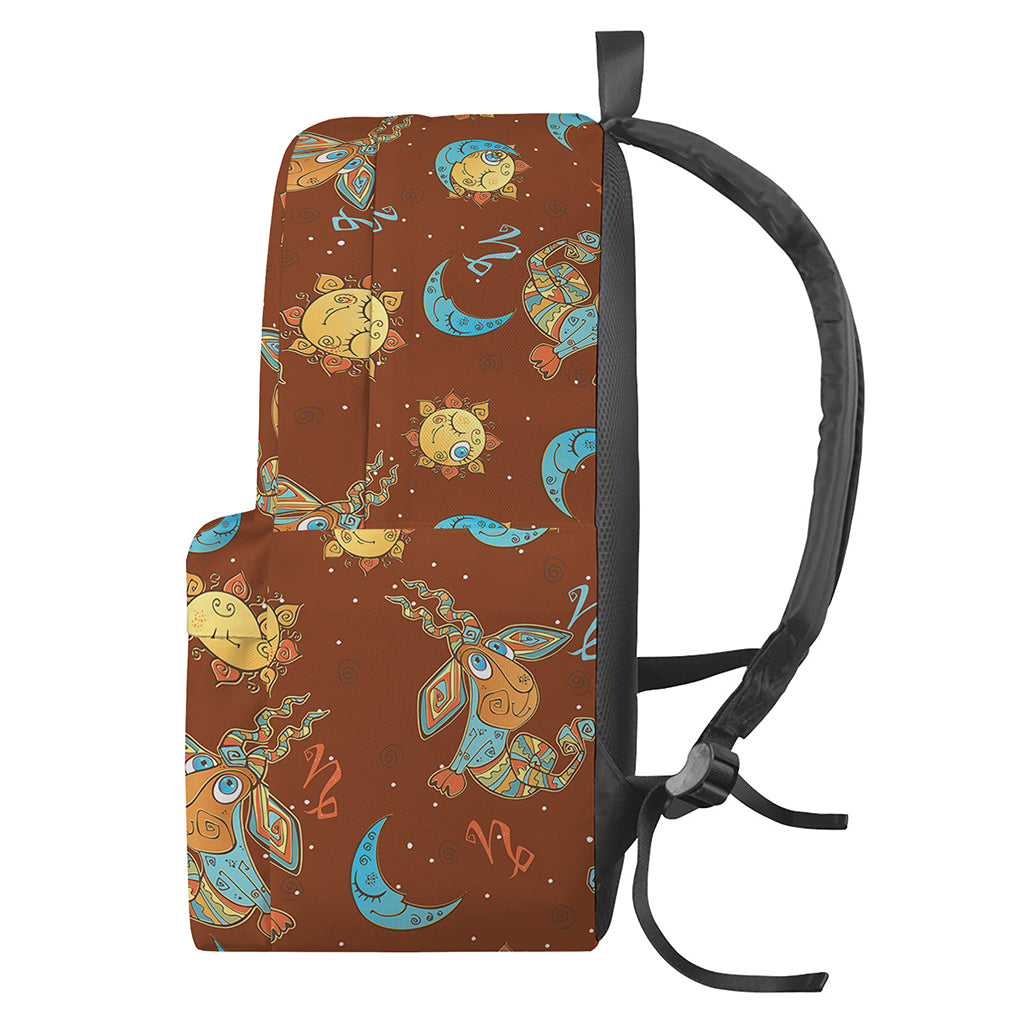 Cute Cartoon Capricorn Pattern Print Backpack