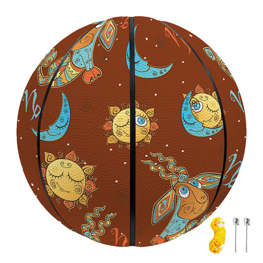 Cute Cartoon Capricorn Pattern Print Basketball