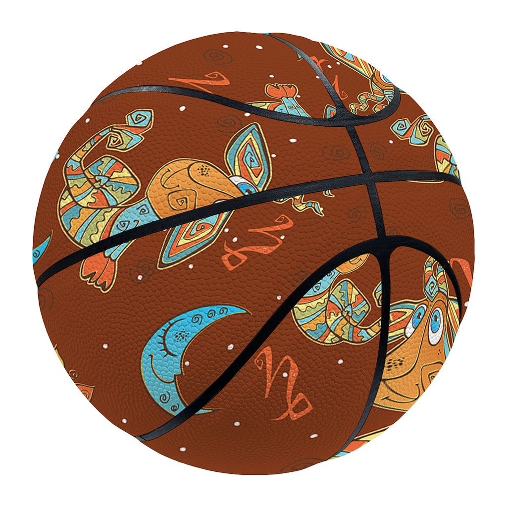 Cute Cartoon Capricorn Pattern Print Basketball