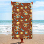 Cute Cartoon Capricorn Pattern Print Beach Towel