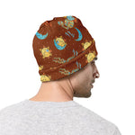 Cute Cartoon Capricorn Pattern Print Beanie