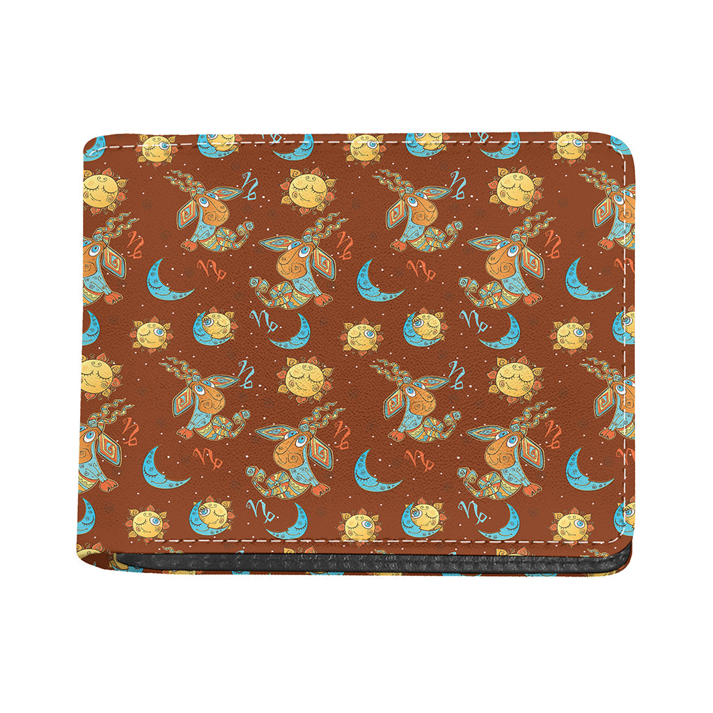 Cute Cartoon Capricorn Pattern Print Bifold Wallet