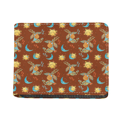 Cute Cartoon Capricorn Pattern Print Bifold Wallet