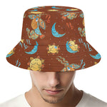 Cute Cartoon Capricorn Pattern Print Bucket Hat