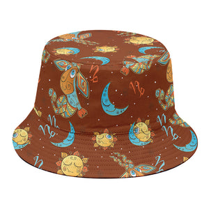 Cute Cartoon Capricorn Pattern Print Bucket Hat