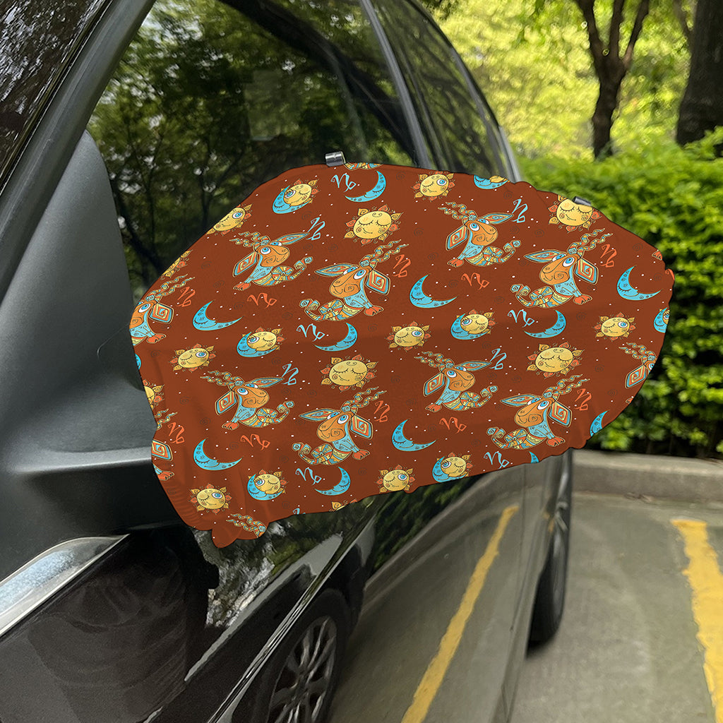 Cute Cartoon Capricorn Pattern Print Car Side Mirror Covers