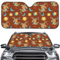 Cute Cartoon Capricorn Pattern Print Car Windshield Sun Shade