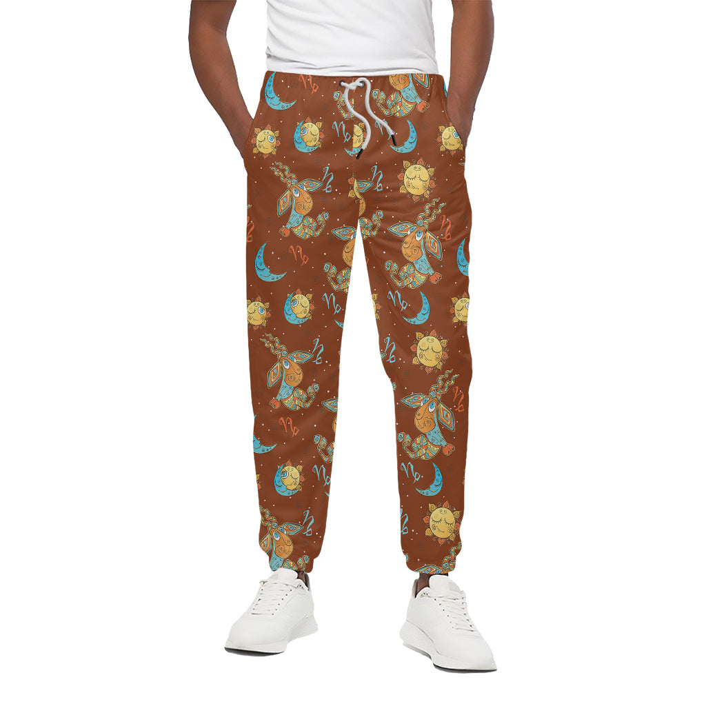 Cute Cartoon Capricorn Pattern Print Cotton Pants