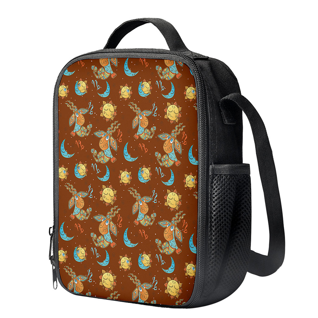 Cute Cartoon Capricorn Pattern Print Crossbody Lunch Bag