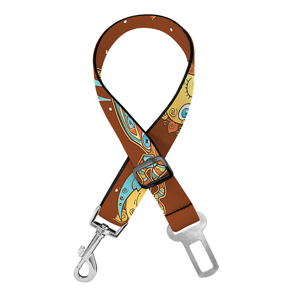 Cute Cartoon Capricorn Pattern Print Dog Seat Belt