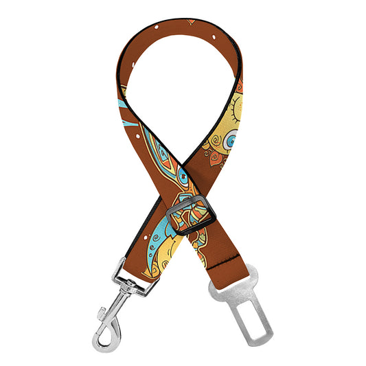 Cute Cartoon Capricorn Pattern Print Dog Seat Belt