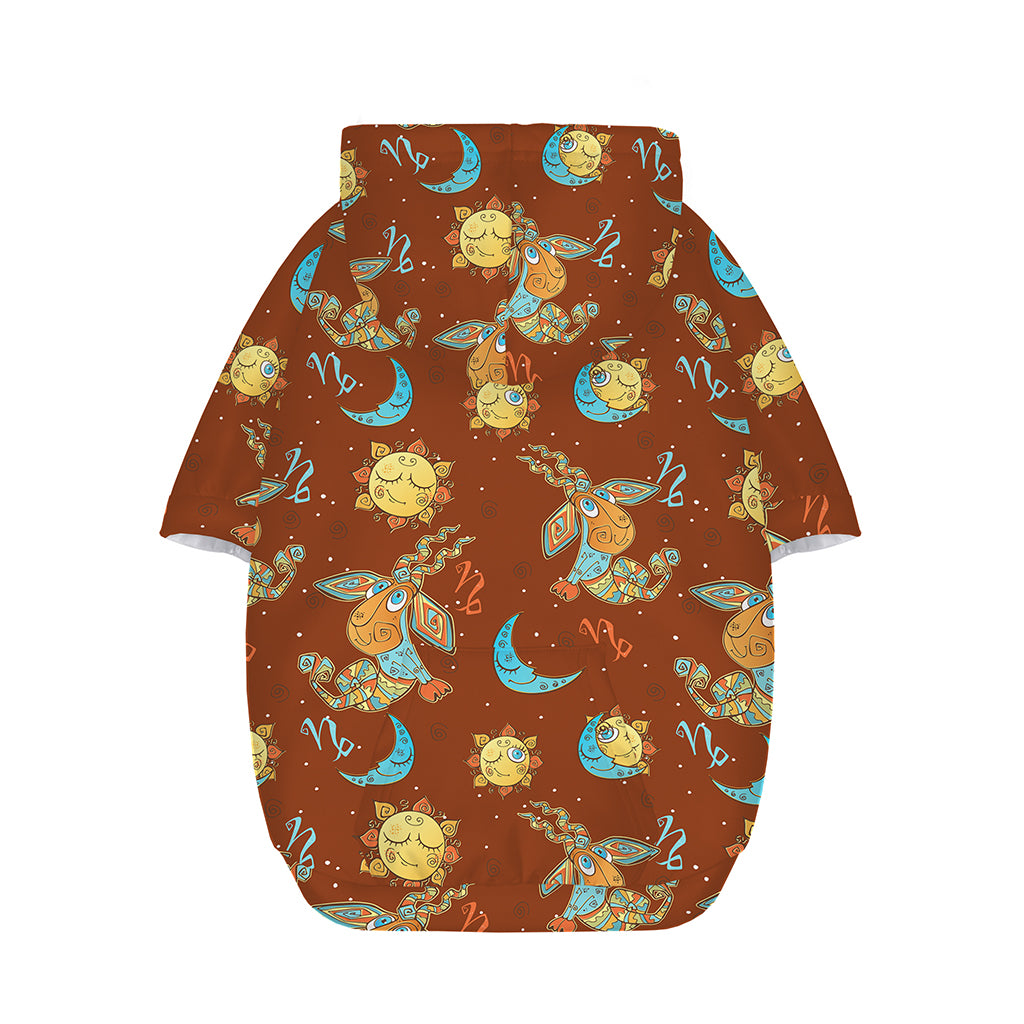 Cute Cartoon Capricorn Pattern Print Dog Zip Up Hoodie