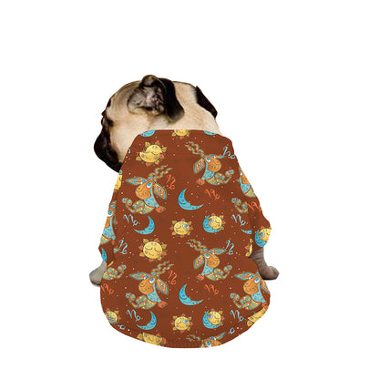 Cute Cartoon Capricorn Pattern Print Dog Zip Up Jacket