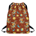Cute Cartoon Capricorn Pattern Print Drawstring Backpack