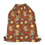 Cute Cartoon Capricorn Pattern Print Drawstring Bag