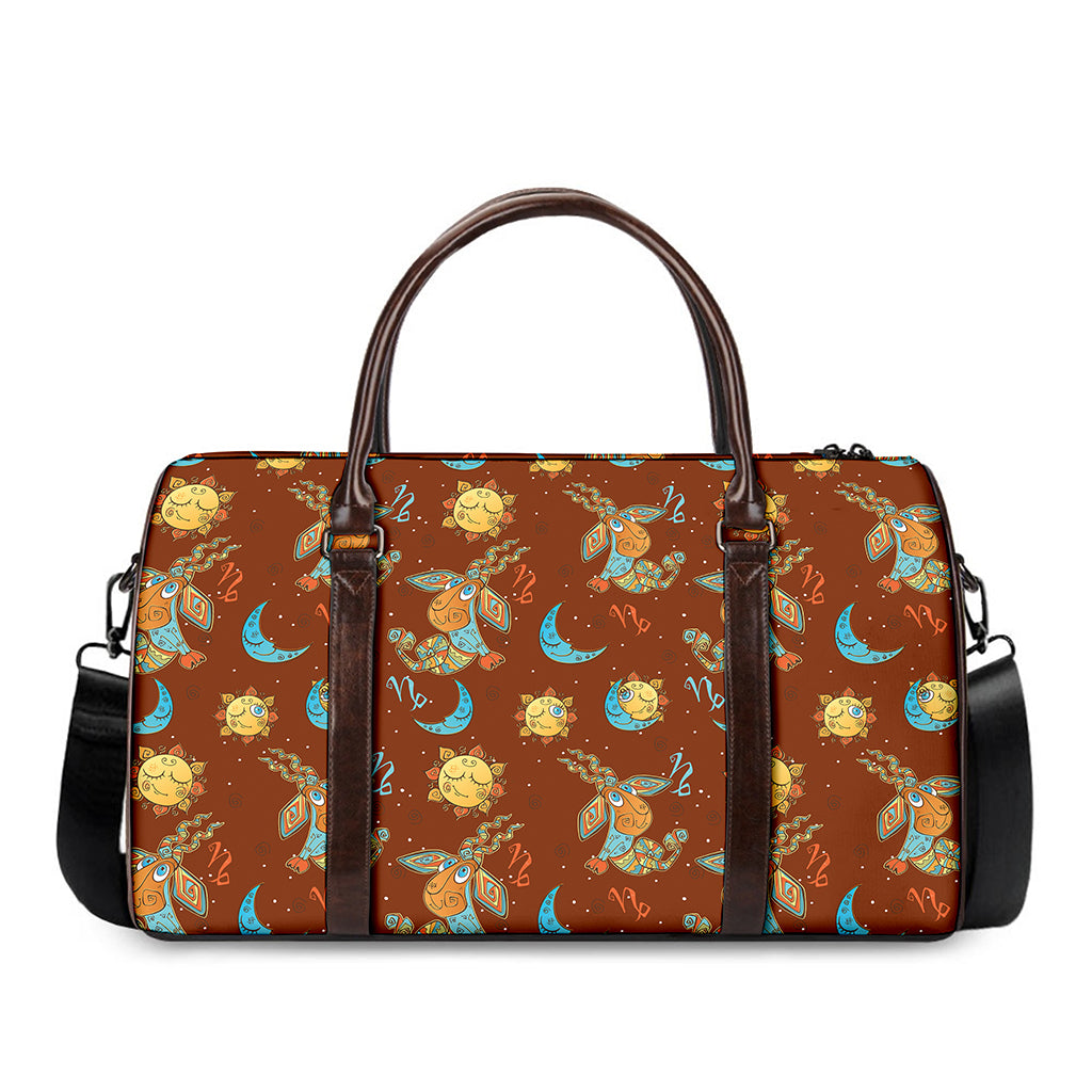 Cute Cartoon Capricorn Pattern Print Duffle Bag