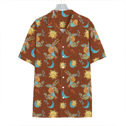 Cute Cartoon Capricorn Pattern Print Hawaiian Shirt