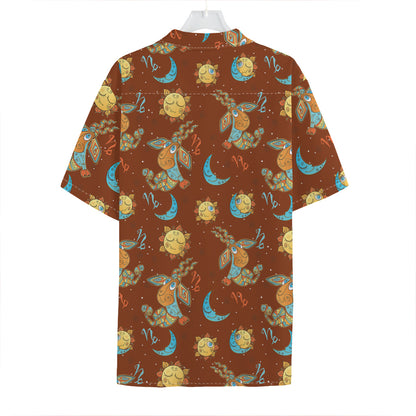 Cute Cartoon Capricorn Pattern Print Hawaiian Shirt