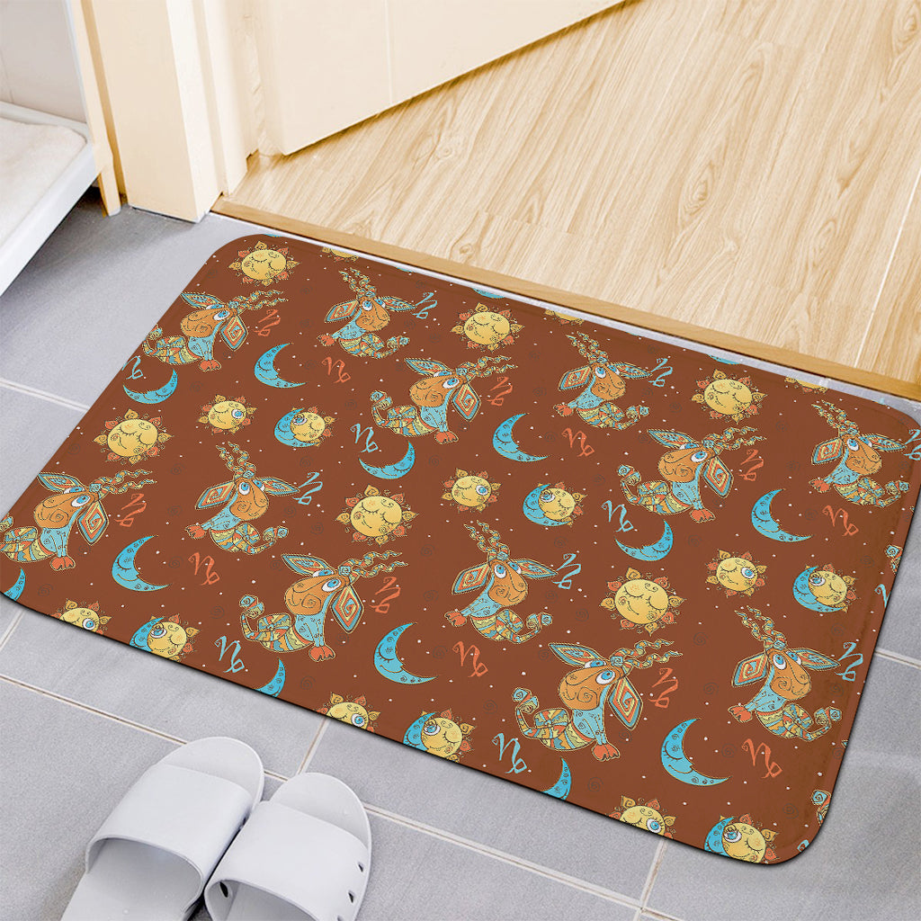 Cute Cartoon Capricorn Pattern Print Indoor Door Mat