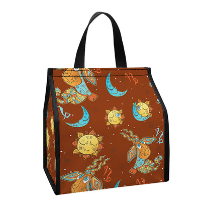 Cute Cartoon Capricorn Pattern Print Insulated Lunch Tote