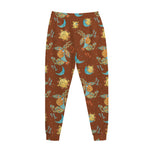 Cute Cartoon Capricorn Pattern Print Jogger Pants
