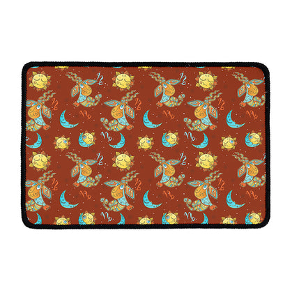 Cute Cartoon Capricorn Pattern Print Kitchen Mat
