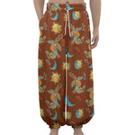 Cute Cartoon Capricorn Pattern Print Lantern Pants