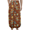 Cute Cartoon Capricorn Pattern Print Lantern Pants