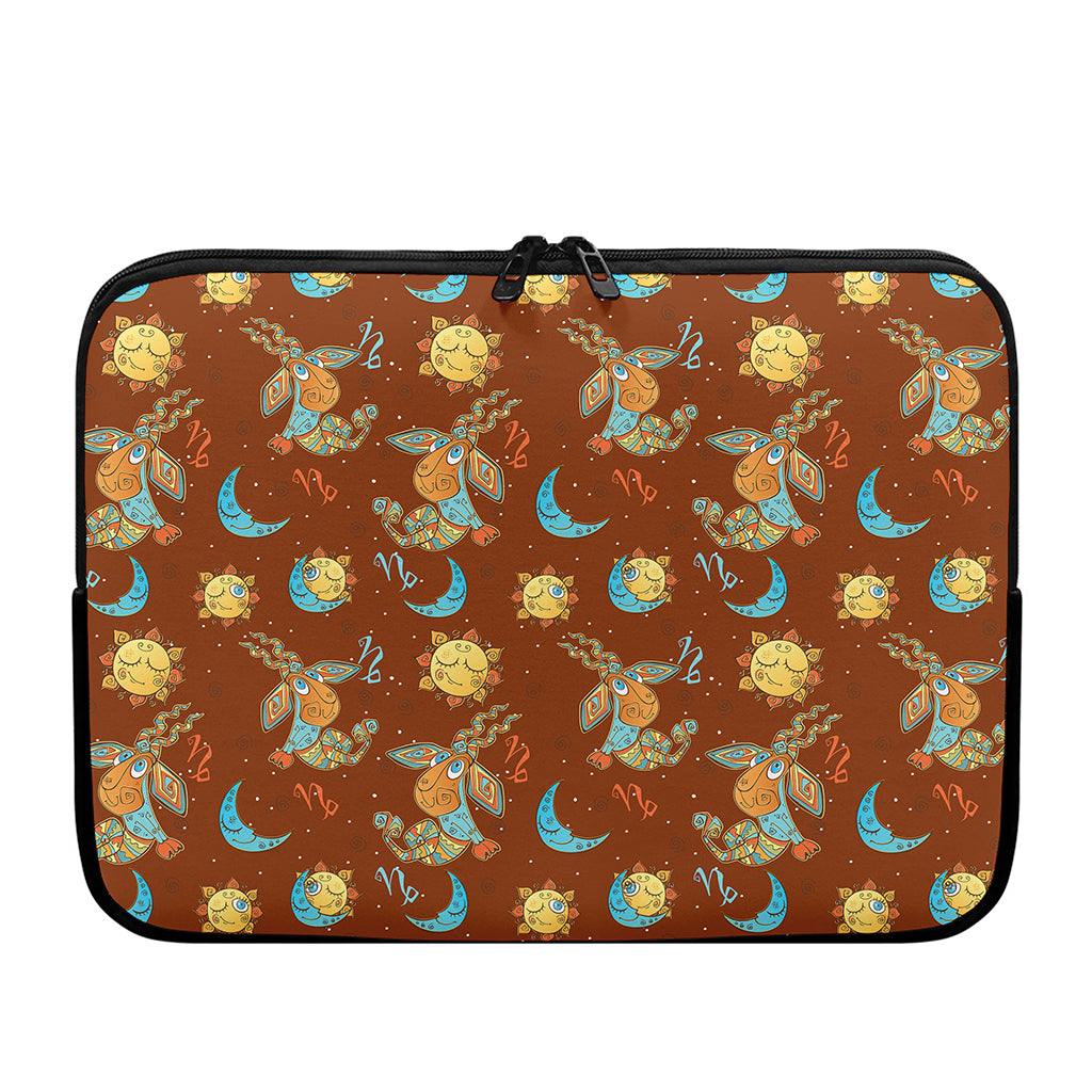 Cute Cartoon Capricorn Pattern Print Laptop Sleeve