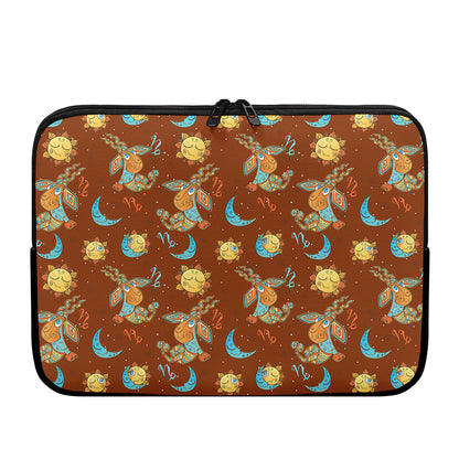 Cute Cartoon Capricorn Pattern Print Laptop Sleeve