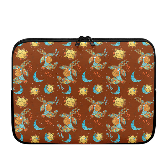 Cute Cartoon Capricorn Pattern Print Laptop Sleeve