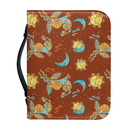Cute Cartoon Capricorn Pattern Print Leather Bible Cover