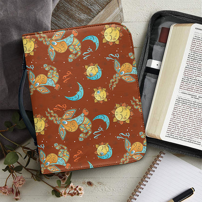Cute Cartoon Capricorn Pattern Print Leather Bible Cover