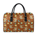 Cute Cartoon Capricorn Pattern Print Leather Duffel Bag
