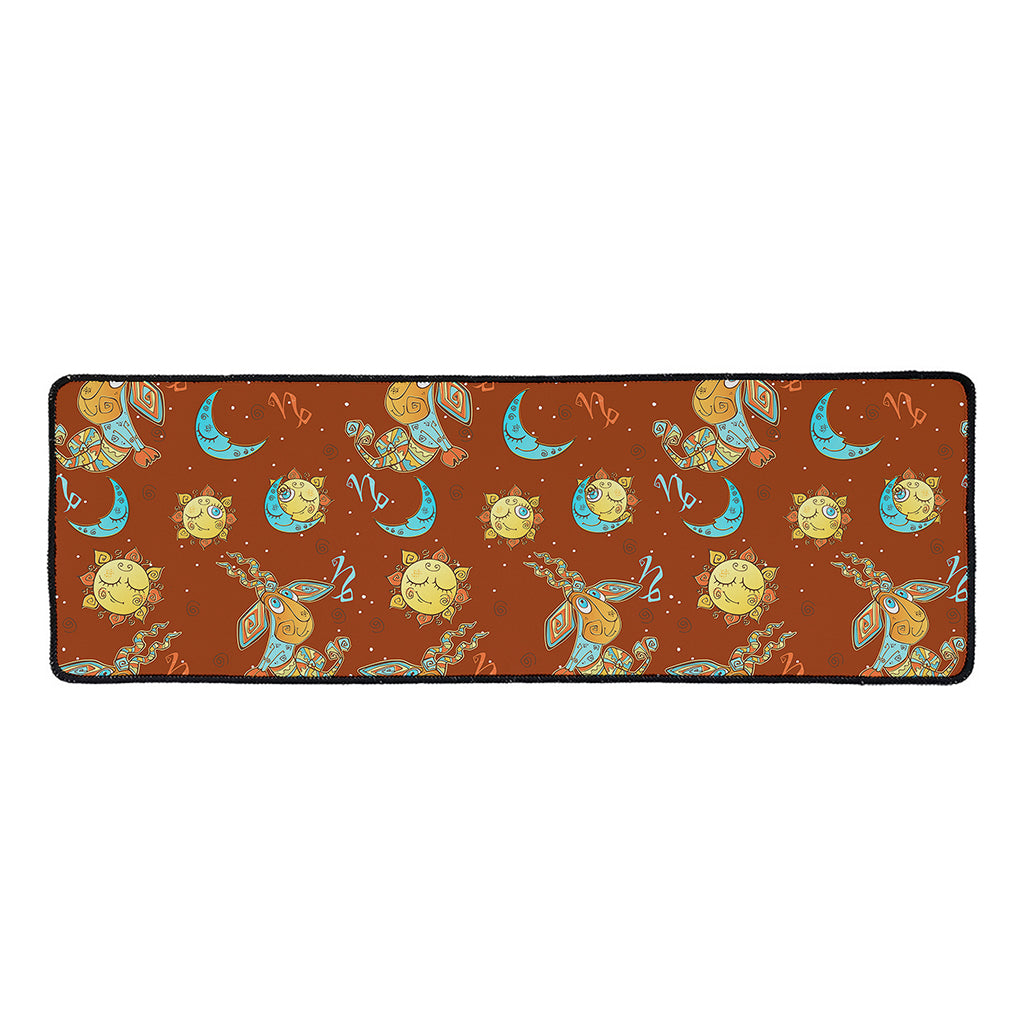 Cute Cartoon Capricorn Pattern Print Long Kitchen Mat