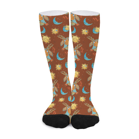 Cute Cartoon Capricorn Pattern Print Long Socks