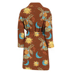 Cute Cartoon Capricorn Pattern Print Men's Bathrobe