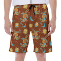 Cute Cartoon Capricorn Pattern Print Men's Beach Shorts