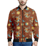 Cute Cartoon Capricorn Pattern Print Men's Bomber Jacket