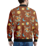 Cute Cartoon Capricorn Pattern Print Men's Bomber Jacket