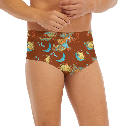 Cute Cartoon Capricorn Pattern Print Men's Briefs